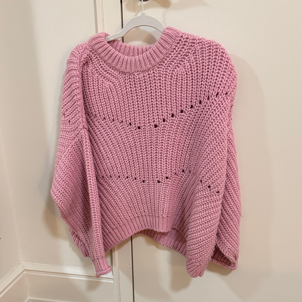Elegant Pink Knit Sweater